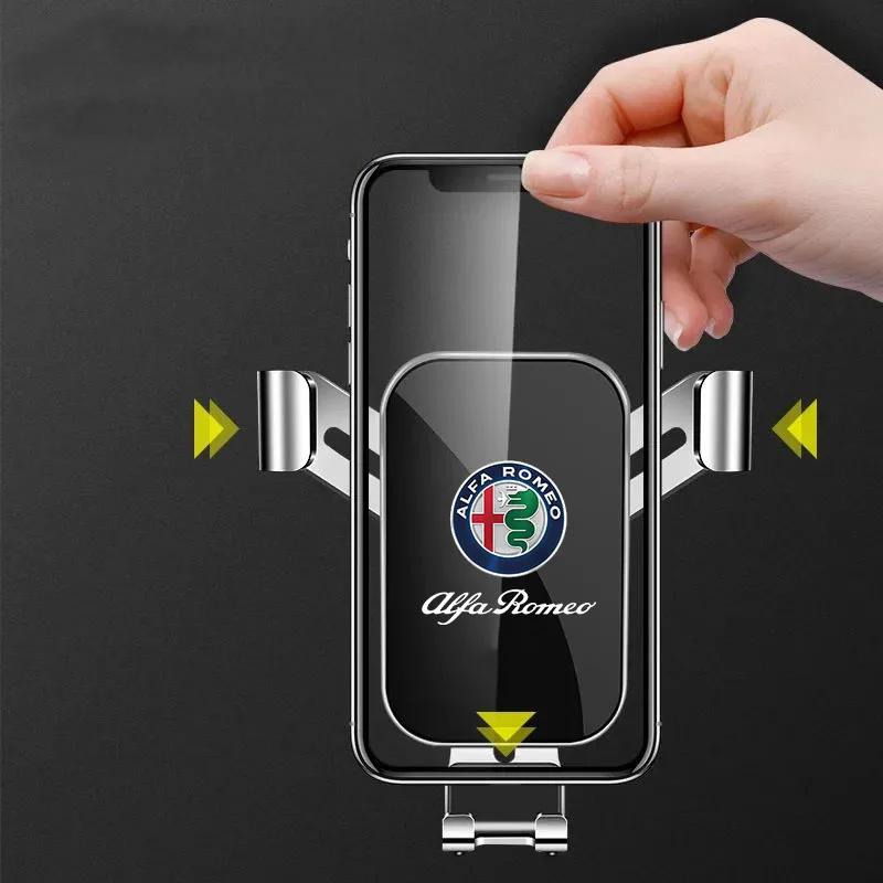 Hub Caps ABS Car Phone Holder Fixed Bracket Stand Mobile For Alfa Romeo STELVIO Giulia 159 Giulietta 147 Mito 156 MTO Car Access CVP1