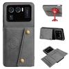 PU Leather Wallet Phone Case for Xiaomi 11 Ultra Multiple Card Slots Dual Metal Button Closure Shockproof Full‑Body Protective Cover