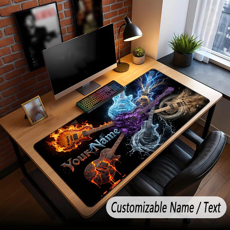 Muziek Gitaar Thema Aangepaste Muismat Gepersonaliseerd Met Naam Tekst Aangepaste Bureau Mat Voor Kantoor Huisdecoratie