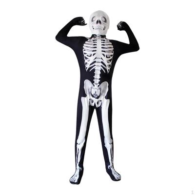 Halloween Kids Scary Skeleton Costume, Bone Bodysuit Skelebones Costume