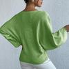 Women's Fashion Casual Flower Print Loose  Sleeve Knitwear Top Sweater