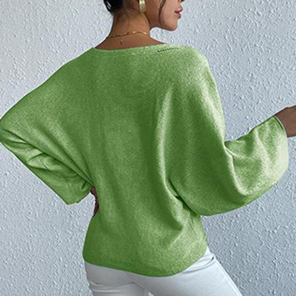 Women's Fashion Casual Flower Print Loose  Sleeve Knitwear Top Sweater