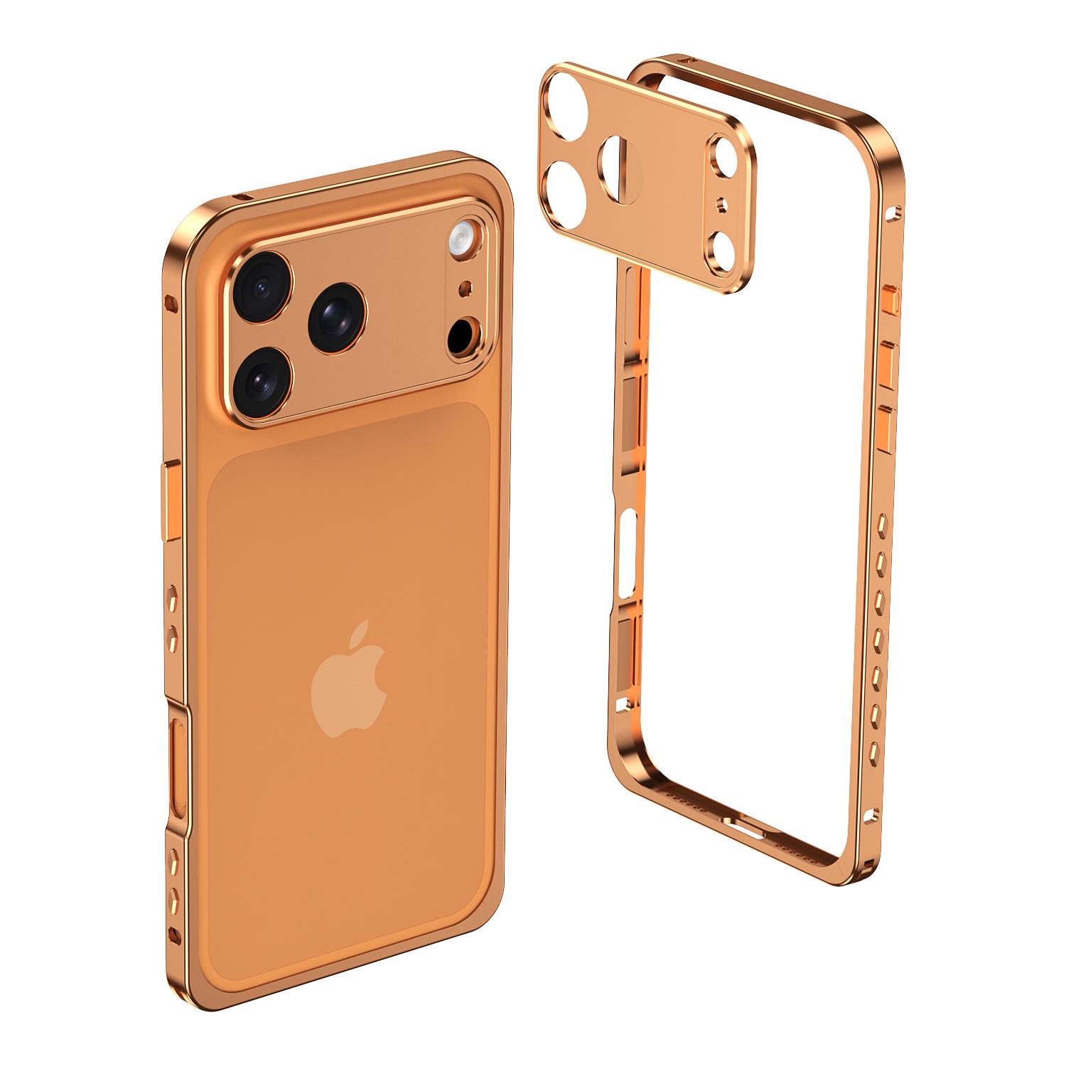 

Apple 17 Pro Max Seahorse Edge Frame Metal Heat Dissipation Case for iPhone 16 Pro and 17 Air 16 Pro frame only