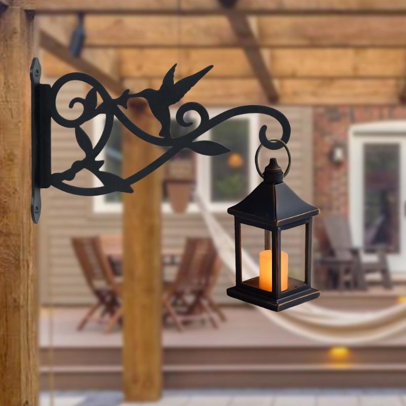 Decorative European Styles Metal Wall Hook With Bird Designs For Lanterns And Flower Pots
