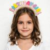 TREETIP Custom Birthday Girl Headband Colorful Glitter Letters Lace Trim Hair Band Party Photo Prop Kids Women Girls Decoration