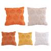 Autumn Pillow Cover Plush Faux Fur Pillowcase with 3D Leaf Art Farmhouse Bohemian Style Invisible Zipper Pillow Case
