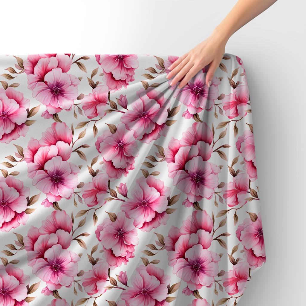 Royal Samt Stoff Polyester Zum Nähen - Motiv Blumen - Rdx2264
