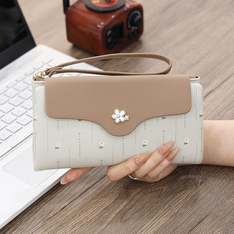 Women Wallets Floral Fresh Style Multi-Card Clutch, Long Wallet, Card Holder, Leather Clip, Coin Purse