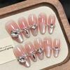 Sweet And Lustful Atmosphere, Icy Pink Cat Eye Manicure, Advanced Nail Stickers, Fake Nails, Handmade Wearable Manicure