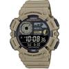 Digital Men's Watch WS-1500H-5BV Fishing and Moon Data Display Black Inverted LCD Khaki
