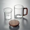 400ml Walnoot Houten Handvat Glazen Theekop Met Thee-infuser Filter Bloemthee Water Scheiding Geurige Thee Mok Drinkgerei