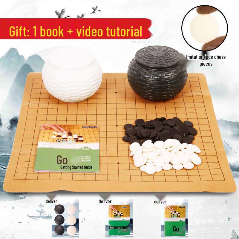 Large Frosted Chessboard - Eye-Friendly Imitation Jade Design, Drop-Resistant for Students, Ideal for Chess, Go, and Gomoku.