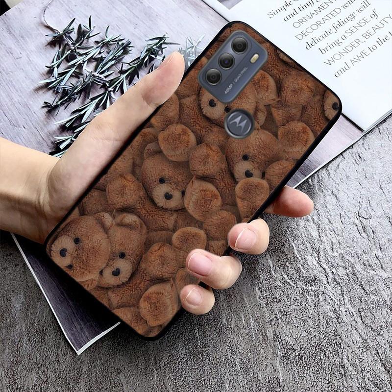 Cute Bear Phone Case For Motorola G Stylus 5G G Play G35 G45 G54 G24 G86 G04S E13 E14 E32 E32S