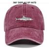 Small Fish 3d Embroidered Baseball Cap Washed Duck Tongue Cap Shark Embroidered Sun Hat Curved Brim Hat