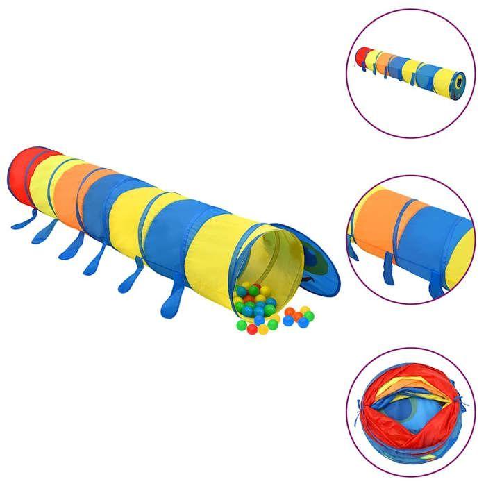 3107760 vidaXL Tunnel de jeu pour enfants avec 250 balles Multicolore 245 cm