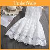 Vestito estivo da principessa per bambina con ricamo di farfalle per bambine piccole