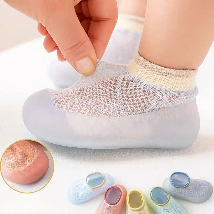 Spring Summer New Combed Cotton Non-slip Breathable Children's Soft-soled Shoes Baby Walking Mesh Floor Socks