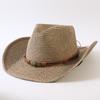 Popular European and American Classic Straw Woven Western Cowboy Hat Men's and Women's Outdoor Fashion OL Wind Woven Top Hat