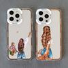 Clear Fashion Girls Woman Lady Phone Case for iPhone 15 14 13 12 Pro Max 11 XR X XS 13 12 SE 7 8 Plus Cover Transparent Funda