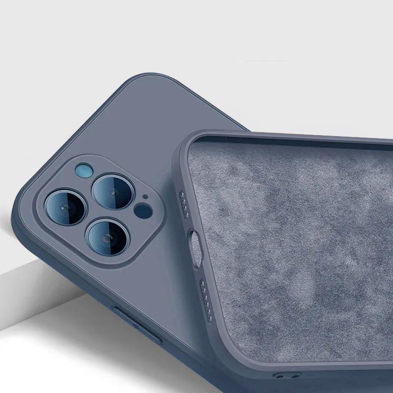 Soft Square Liquid Silicone Phone Case For iPhone 15 Pro Max Plus 15Pro 15Plus 15Pro Max Shockproof TPU Full Back Cover Shell