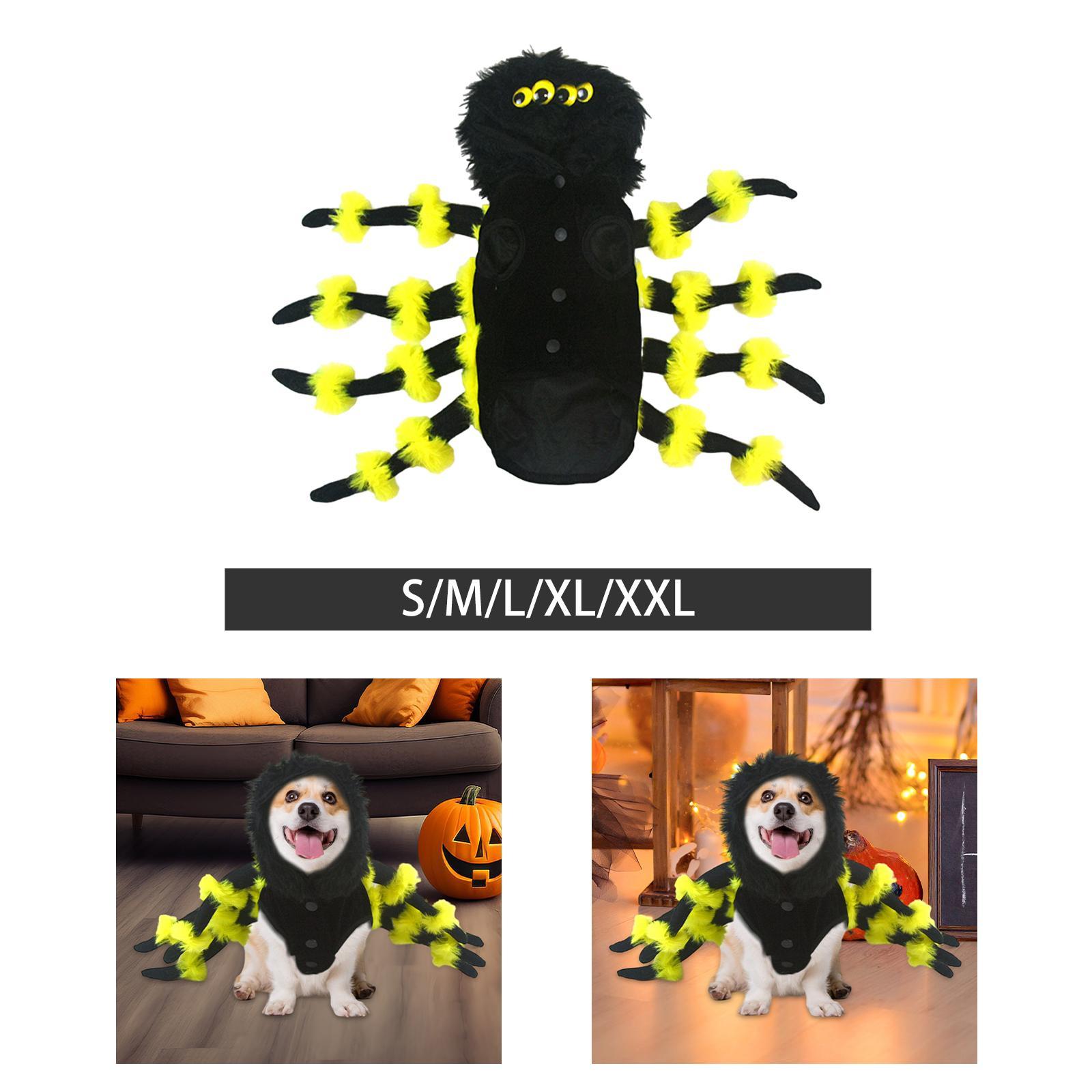 Dog Cat Spider Costume Movable Eyeballs Spider Pets Outfit Accessory Pet Costume XL