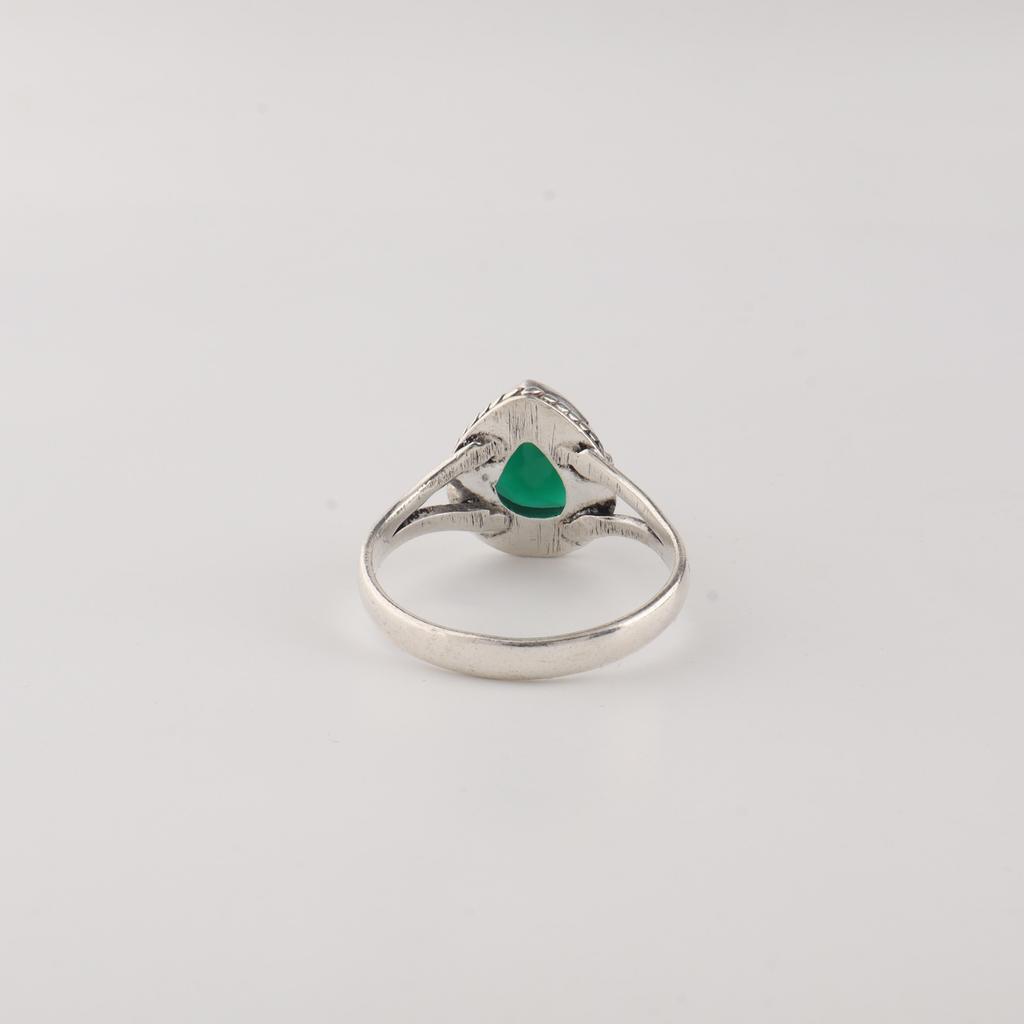 Natural Green Onyx Gemstone 925 Sterling Silver Designer Jewelry Pretty Ring Wedding Gift RR-85-20