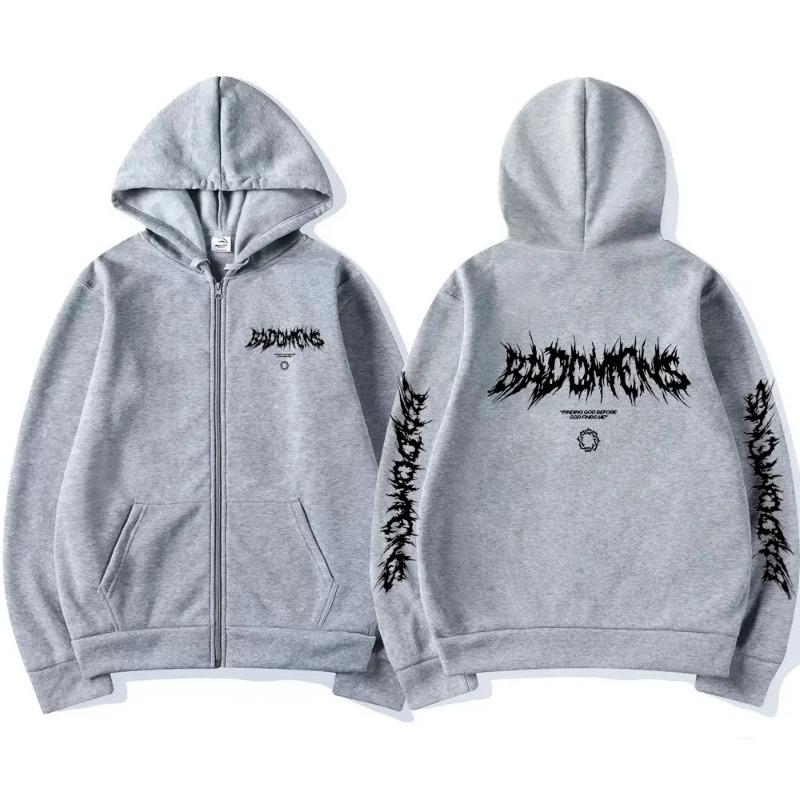 Bad Omens Kapela Nacházení Boha Dříve Než Mě Bůh Najde Grafická Mikina na Zip Pánská Y2k Bunda Pánská Vintage Rock Gotická Mikina na Zip