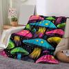1pc Mushroom Printing Lightweight Flannel Blanket, Comfortable and Warm Blanket, for Camping Sofa Bed and Couch Office, Suitable for Gift Bla