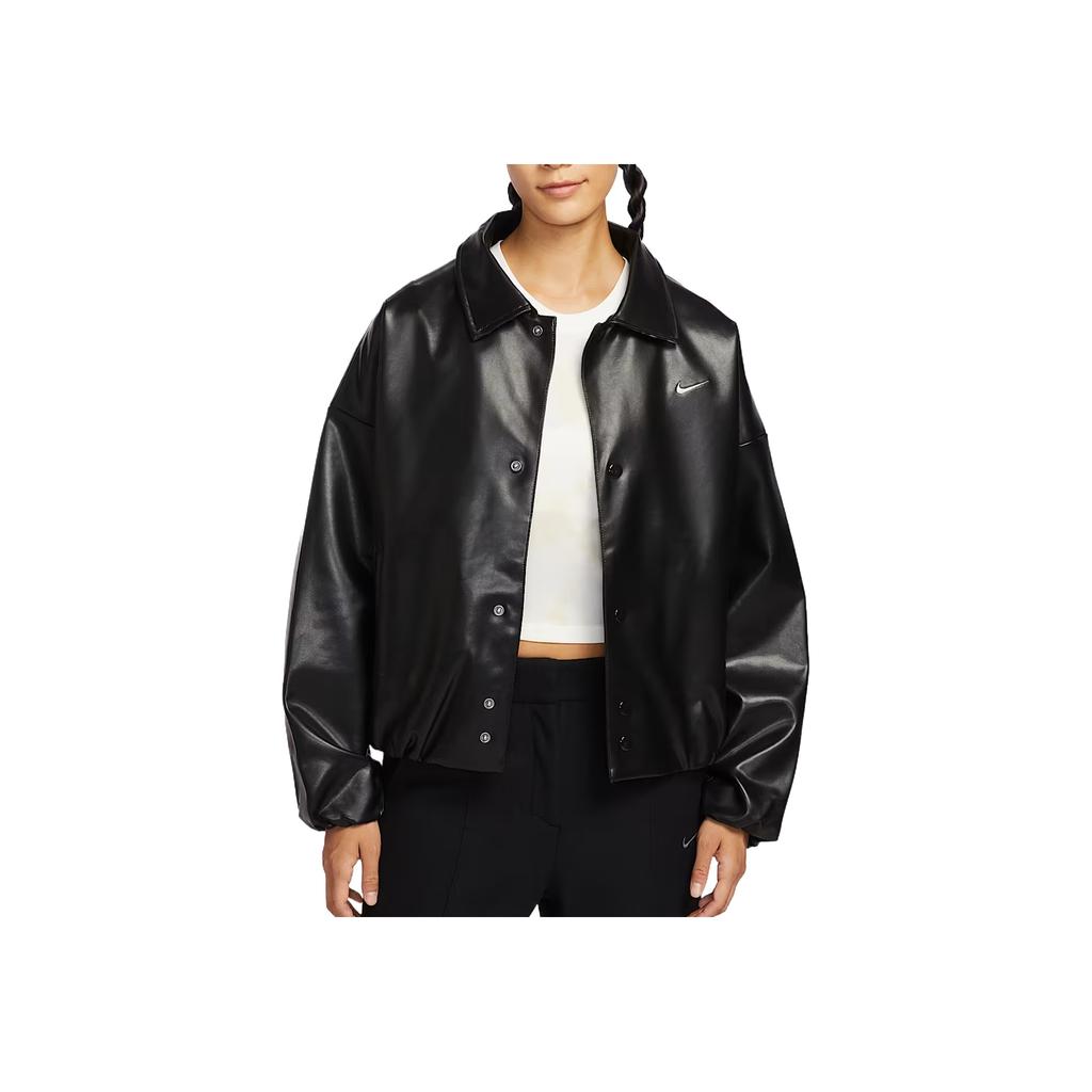 Nike Sportswear Oversized Solid Long Sleeve Comfortable Jacket Women Jacket Black IO0477010