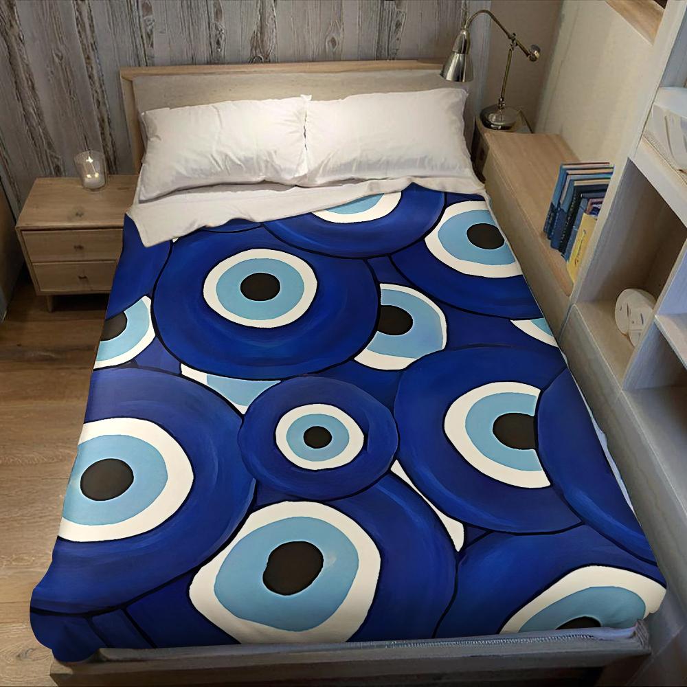Böser Blick Flanelldecke Warm Weich Halloween Weihnachten Sofa Warm Gemütlich Dekoratives Dekor Geschenk für Alle Jahreszeiten