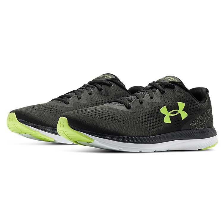 Under Armour Charged Impulse 2 Comfortable Fabric Low Top Casual Running Shoes Men sneaker Coal Jade-Gray 3024136-108