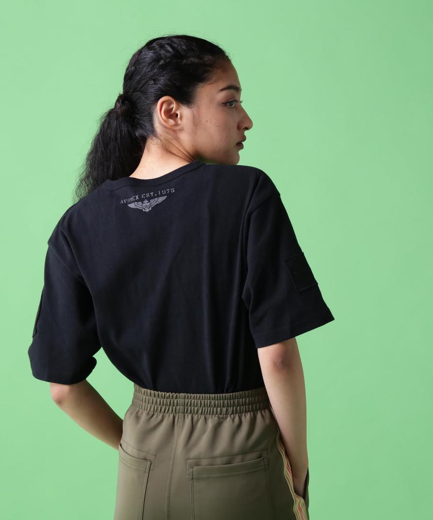 AVIREX TOP GUN WAPPEN CREW NECK Top Gun Patch All T-SHIRT (WEB&DEPOT Exclusive) T-Shirt, XL, 011, Black, 783-3934021