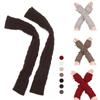 50cm Clothing Accessories Autumn Winter Long Gloves Twist Pattern Arm Warmers Knitted Mittens