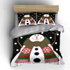 Snowman with Red Green Scarf Bedding Duvet Cover Set Duvet Cover Pillowcases  (1*Duvet Cover 2*Pillowcases, Without Duvet Insert)