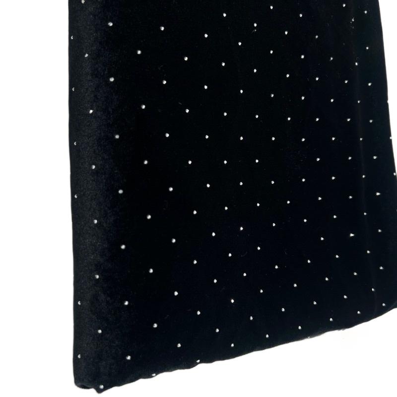 1meter Black Color 3D Sparkling Crystal Rhinestones Velvet Fabric Embroidery Fabrics for Dress Sewing Cheongsam