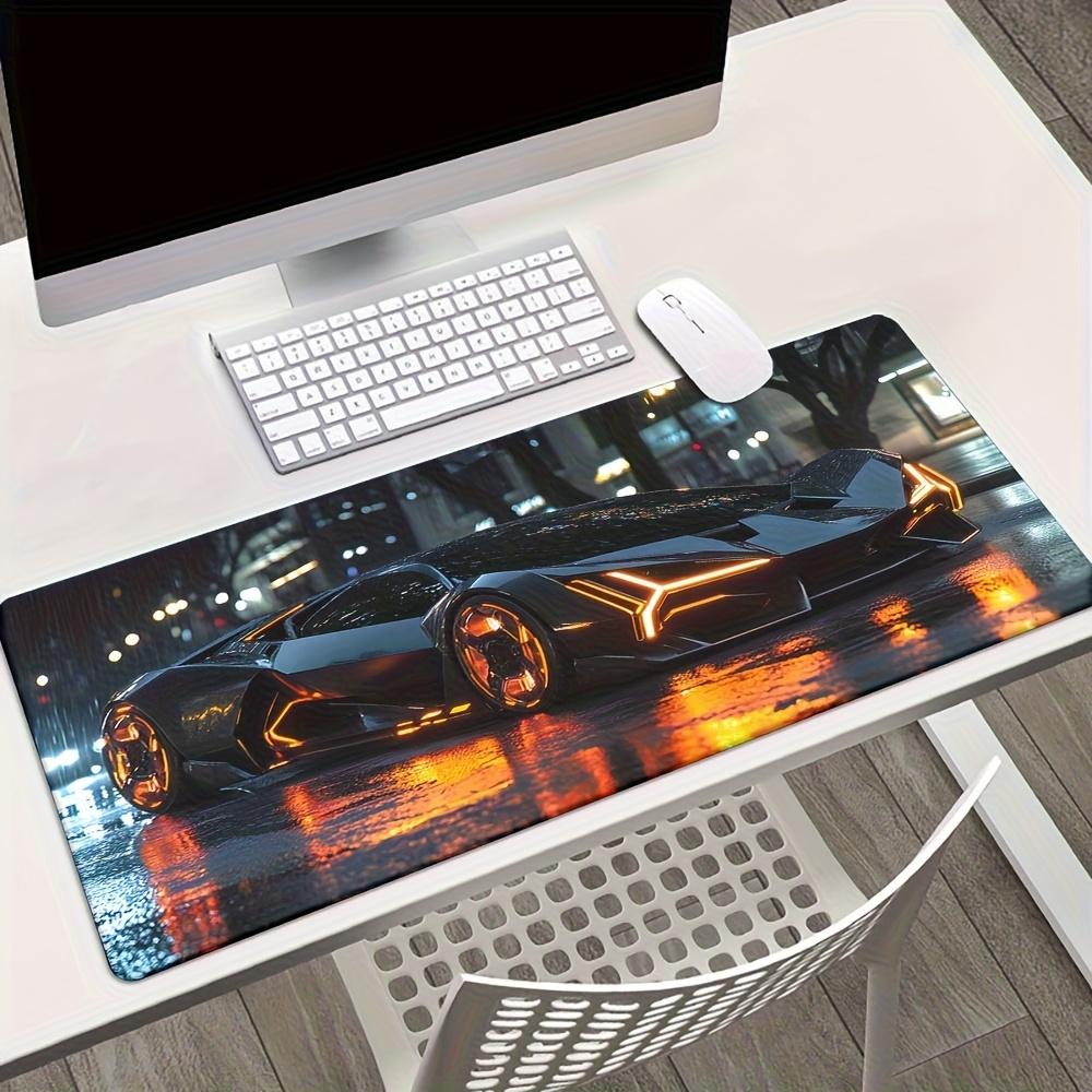 1 pc Futuristic Sports Car Desk Mat Non-Slip Rubber Gaming Mouse Pad Washable Keyboard Mats Office Game Setup Computer Accessory
