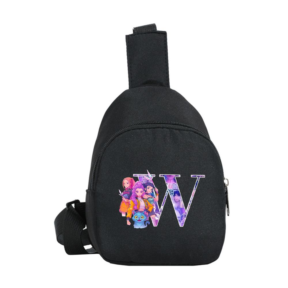 Kreslený 26 Anglické Písmeno K-Pop Lovci Démonov Potlačený Kawaii Hrudný Vak pre Chlapca Dievča Taška cez Rameno Študent Prenosná Crossbody Taštička Vianočný Darček