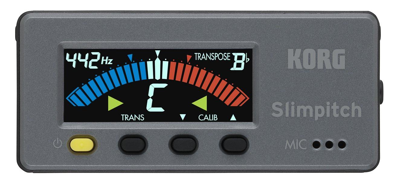 

KORG Slimpitch Attached to Music Stand with Slim Brass Personal Color Clip Microphone Portable Tuner, Magnet, Pitch, Black, Band, Orchestra, Practice,