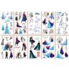 10Pcs/set Disney Princess Frozen Tattoo Stickers Princess Cartoon Tattoo For Birthday Gift Fake Body Art Tattoos