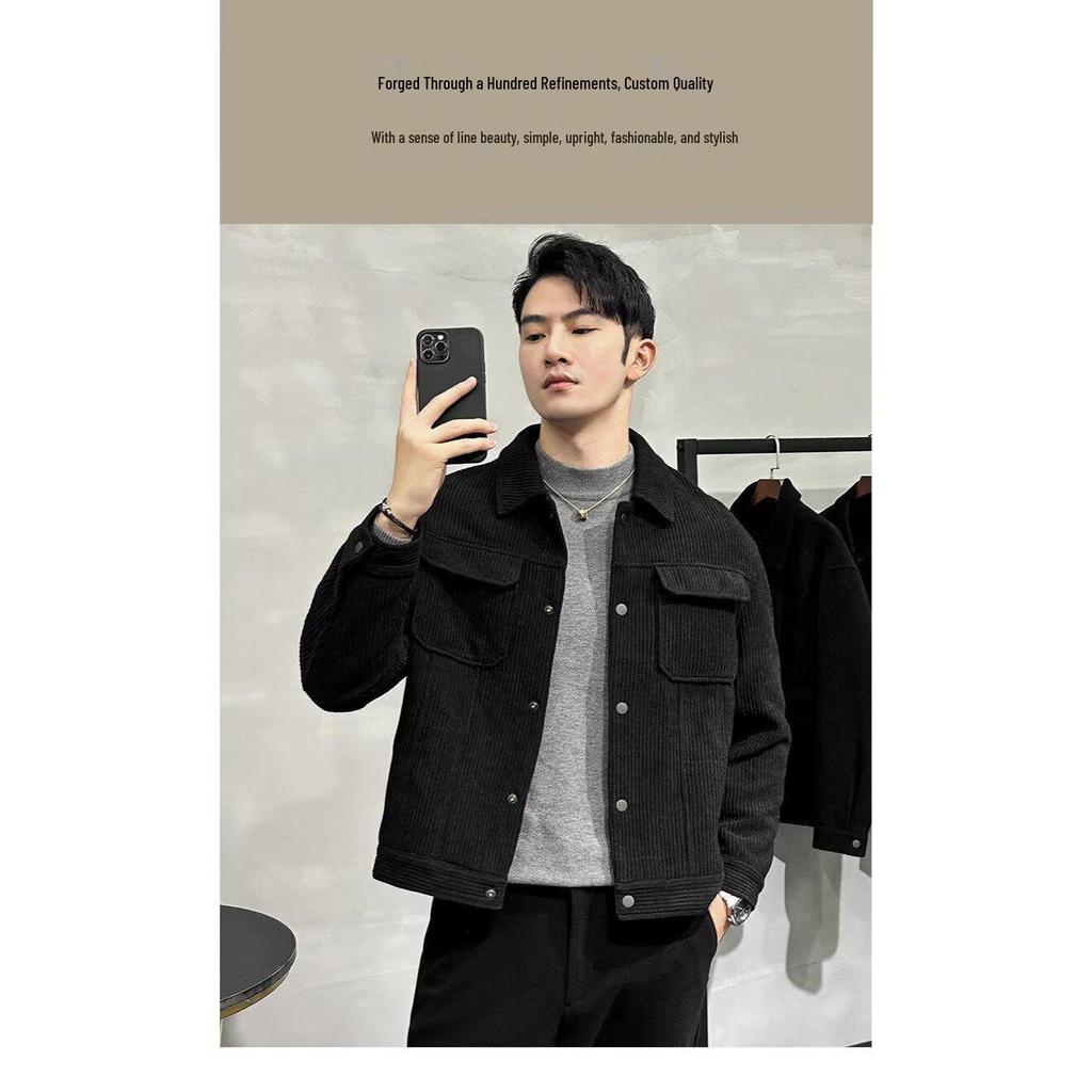 2025 Men's Pique Cool Jacket - High Street Trend, Hong Kong, Harajuku & Korean Style, Spring/Autumn Loose Fit