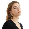 Elegant European & American Alloy Shell Stud Earrings - Trendy Street Style Gold Jewelry for Women