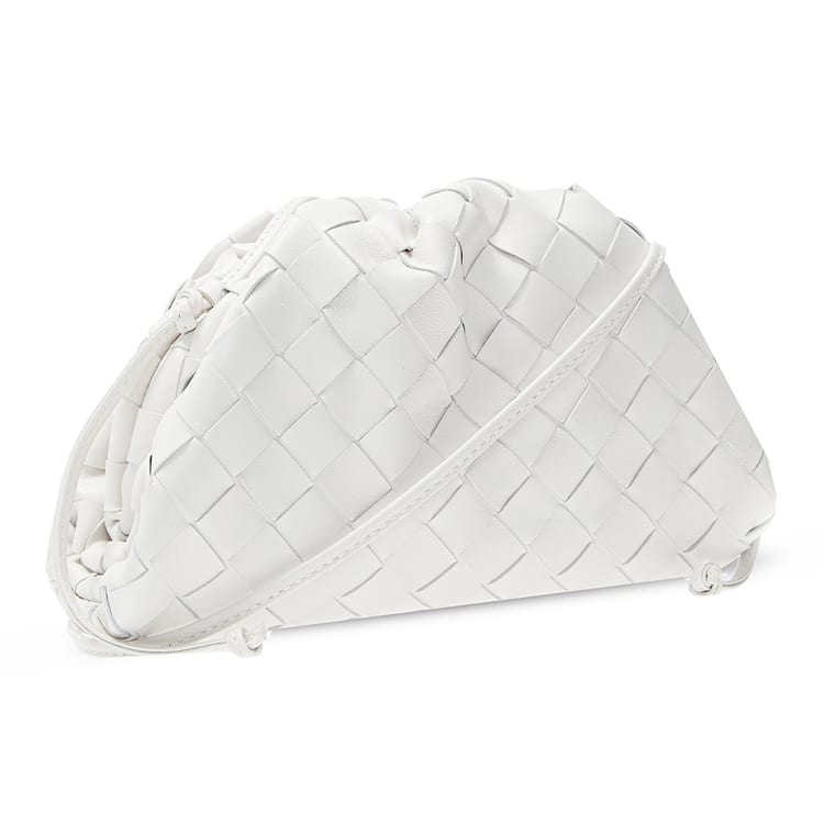 Bottega Veneta Calfskin Shoulder Bag, Crossbody Bag Women's White 585852VCPP1-9143