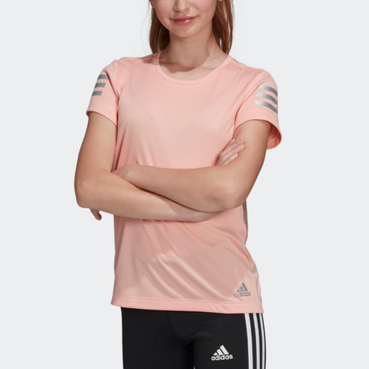 Adidas T Shirt Bright Light Pink/Dark Silver Gray Teenagers ED6287