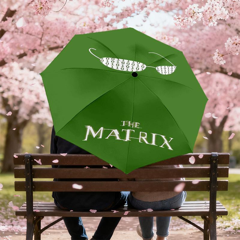 1PC binary code glasses Umbrella-8-Rib Reinforced, Automatic Open, Lightweight & Durable, Cute Fashion Accessory for Outdoor, D2653