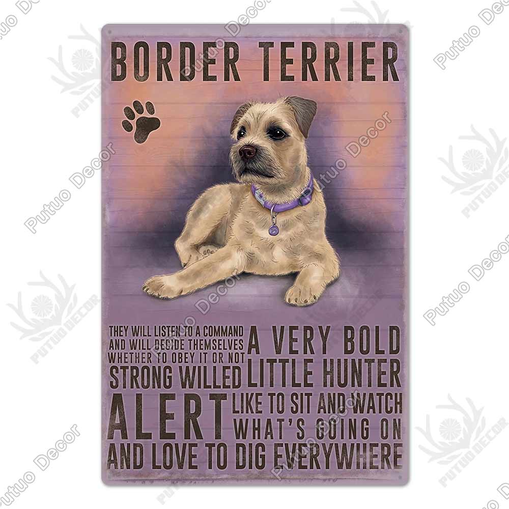 Putuo Decor Dog Vintage Tin Sign Plaque Metal Plate Wall Art Decoration for Living Room Man Cave Cafe Farm Home Retro Poster