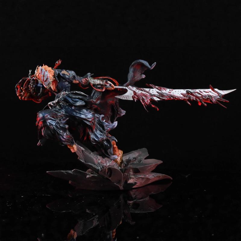 New Ichigo Kurosaki 1/6 Scale Orange Hair Hollow Mask Cartoon Character Collection Statue Desktop Decoration Gift.