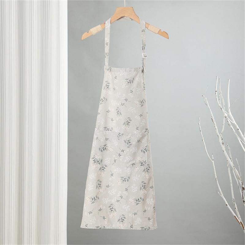 Adjustable Straps Apron Embosseds Fabric Elegant Japanese Styles For Cooking Gardening Crafting Comfortable Soft Materials