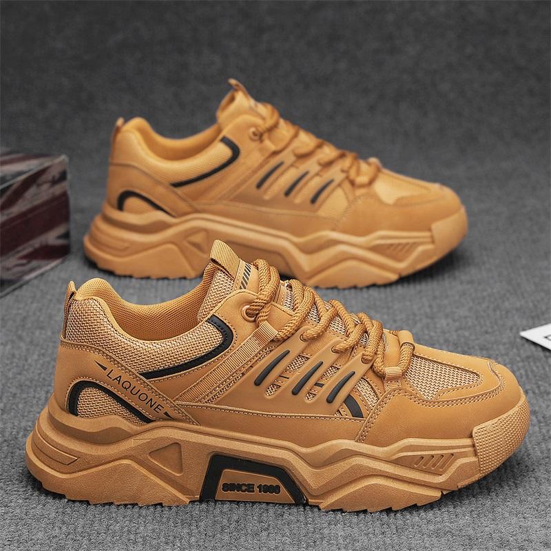 S spring new street outdoor sports versatile casual men s shoes, beige beige 46 хаки