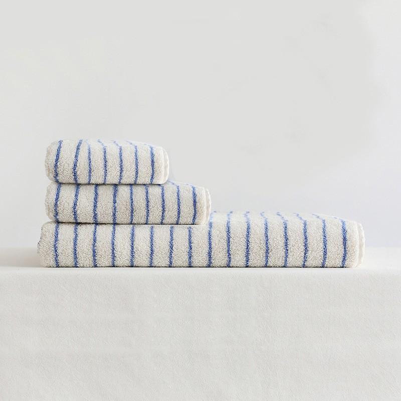 Premium Cotton Striped Towel Set Thick Absorbent Antibacterial Bath Hand Face Home Gym Travel