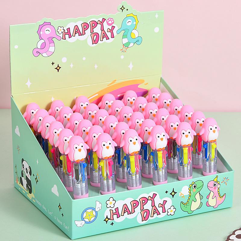 

36 шт. Милые выдвижные шариковые ручки с пингвинами, Разноцветные ручки, Розовые, Плавное письмо, Для офиса, школы, Канцелярские товары, Ежедневные записи Random style 36Pcs